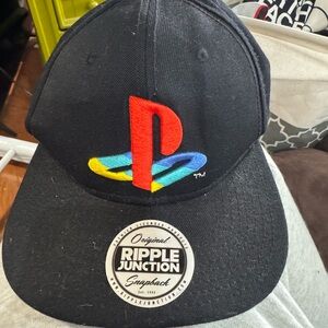 Ripple Junction Black Snapback with Multicolor Logo